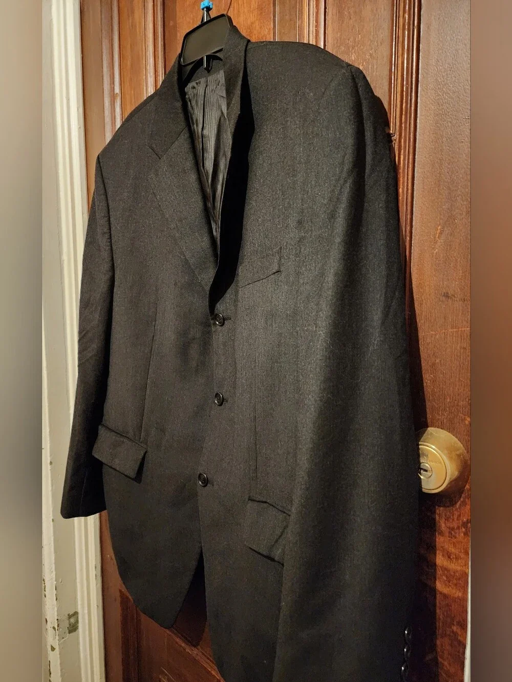 Vintage Calvin Klein Suit Jacket CharcoaI Black-Wool-Cashmere-Size 42 S-Y2k